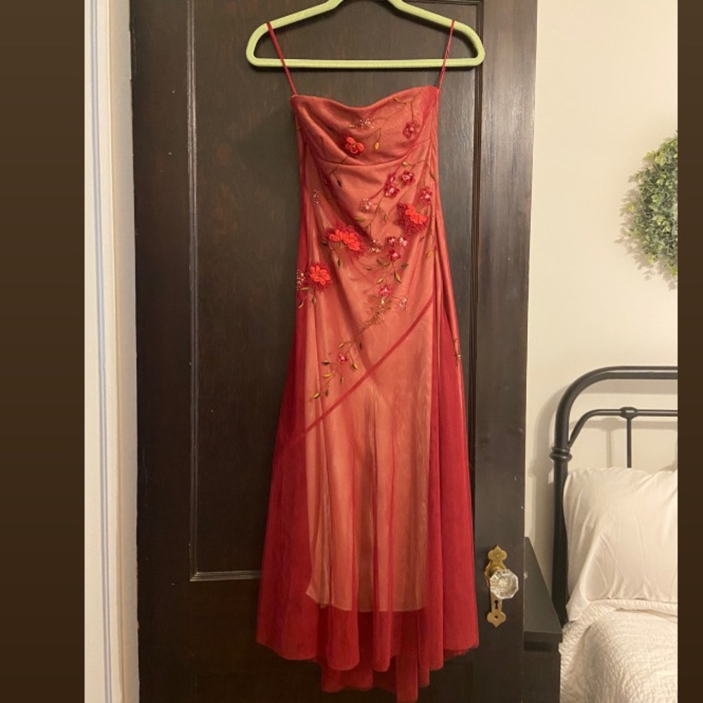 BCBGmaxazria gown, midi, beaded prom, wedding